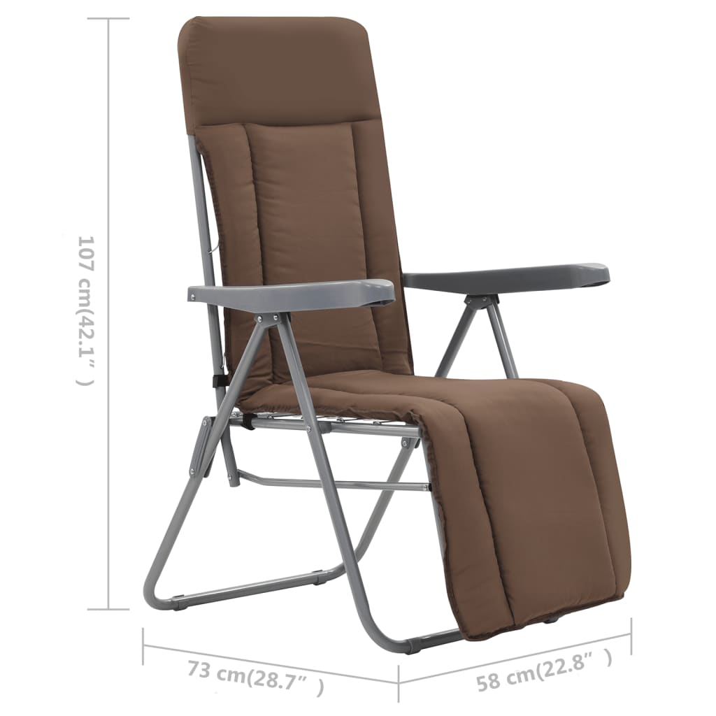 Klappbare Gartenstühle mit Auflagen 2 Stk. Braun